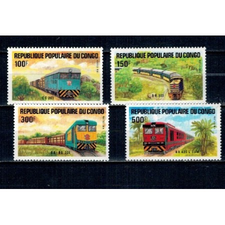 Congo 1984 - Locomotive, cai ferate, serie neuzata