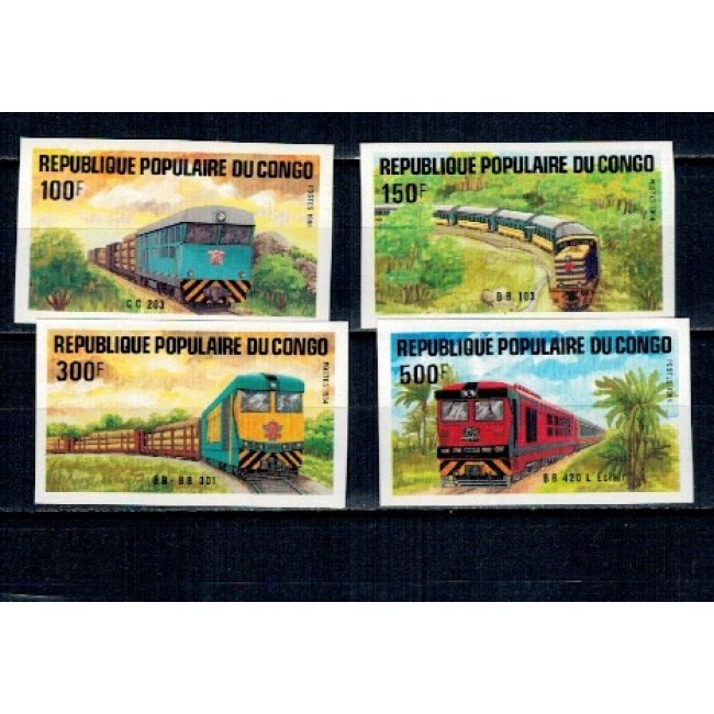 Congo 1984 - Locomotive, cai ferate, serie nedantelata neuzata Congo 1984 - Locomotive, cai ferate, serie nedantelata neuzata