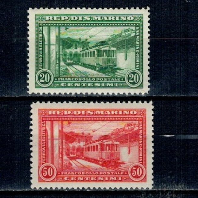 San Marino 1932 - Cai ferate, trenuri, serie incompleta nestampilata San Marino 1932 - Cai ferate, trenuri, serie incompleta nestampilata