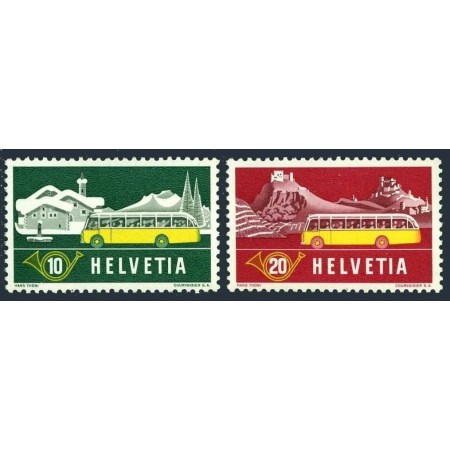 Elvetia 1953 - Autobuz, transport, Alpine Post, serie neuzata Elvetia 1953 - Autobuz, transport, Alpine Post, serie neuzata