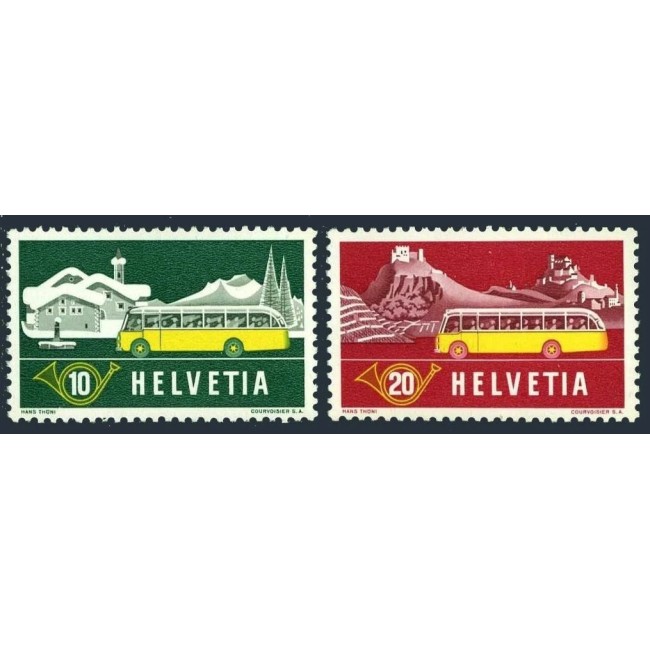 Elvetia 1953 - Autobuz, transport, Alpine Post, serie neuzata Elvetia 1953 - Autobuz, transport, Alpine Post, serie neuzata