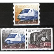 Suedia 1988 - Europa, transport, trenuri, serie neuzata