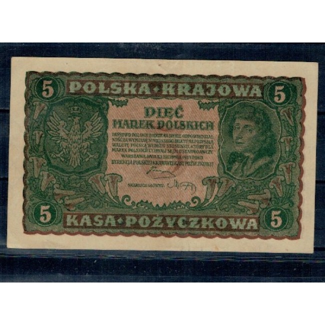 Polonia 1919 - 5 marek, circulata