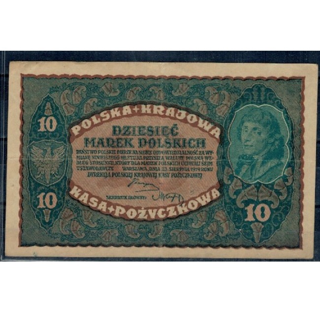 Polonia 1919 - 10 marek, circulata
