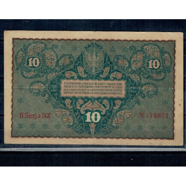 Polonia 1919 - 10 marek, circulata
