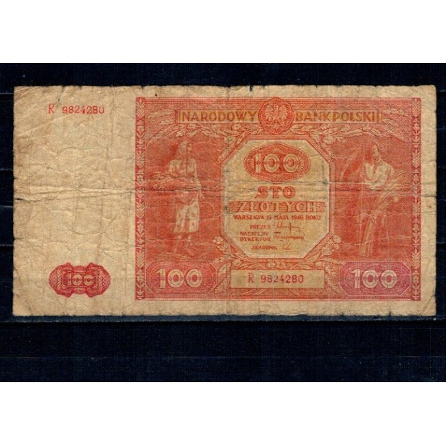 Polonia 1946 - 100 zlotych, uzata