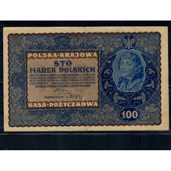 Polonia 1919 - 100 marek, circulata Polonia 1919 - 100 marek, circulata