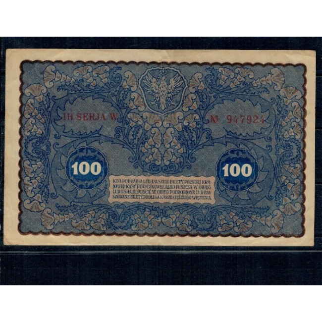 Polonia 1919 - 100 marek, circulata Polonia 1919 - 100 marek, circulata