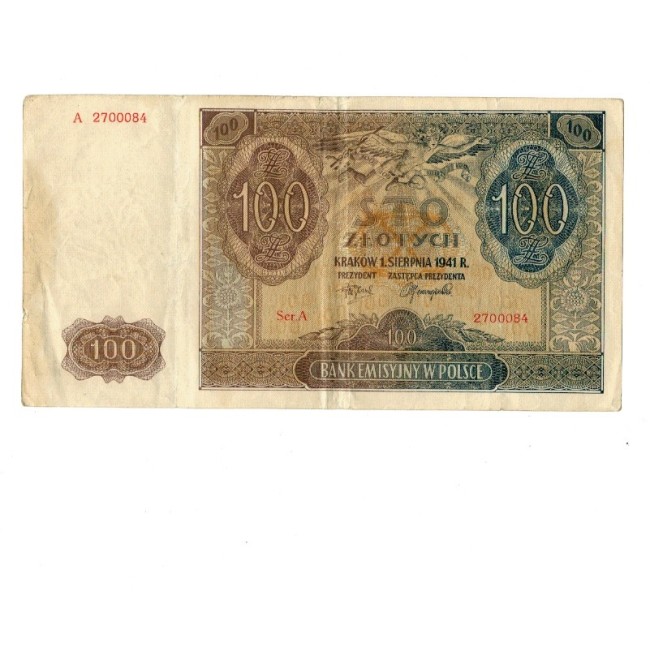 Polonia 1941 - 100 zlotych, circulata Polonia 1941 - 100 zlotych, circulata