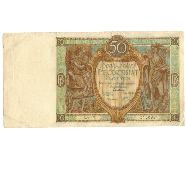 Polonia 1929 - 50 zlotych, circulata Polonia 1929 - 50 zlotych, circulata