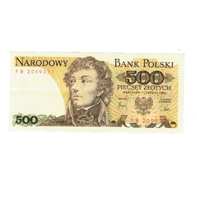 Polonia 1982 - 500 zlotych XF+/aUNC Polonia 1982 - 500 zlotych XF+/aUNC