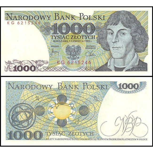 Polonia 1982 - 1000 zlotych XF+/aUNC Polonia 1982 - 1000 zlotych XF+/aUNC