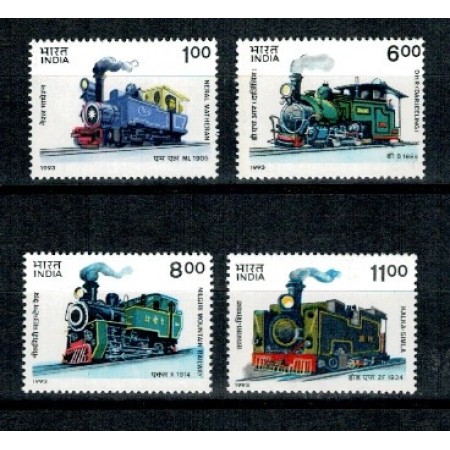 India 1993 - Locomotive, trenuri, serie neuzata