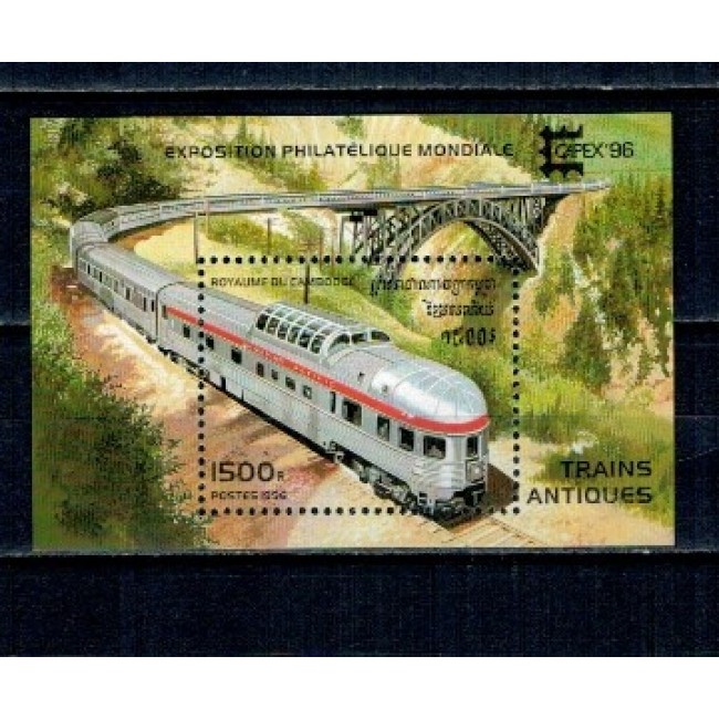 Cambodge 1996 - Locomotiva, tren, colita neuzata
