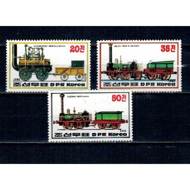 DPR Korea 1983 - Locomotive, serie neuzata DPR Korea 1983 - Locomotive, serie neuzata