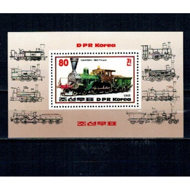 DPR Korea 1983 - Locomotive, colita neuzata DPR Korea 1983 - Locomotive, colita neuzata
