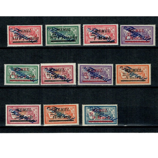 Memel (Germania) 1922 - Supratipar Posta Aeriana, serie nestampilata cu sarniere Memel (Germania) 1922 - Supratipar Posta Aeriana, serie nestampilata cu sarniere