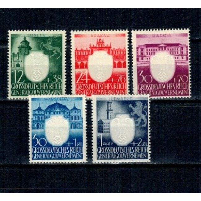 Generalgouvernement, ocupatia Germana in Polonia 1943 - Aniversare NSDAP in Generalgouvernement, serie neuzata Generalgouvernement, ocupatia Germana in Polonia 1943 - Aniversare NSDAP in Generalgouvernement, serie neuzata
