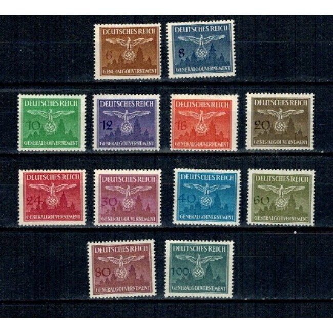 Generalgouvernement, ocupatia germana in Polonia 1943 - Dienstmarken, serie neuzata Generalgouvernement, ocupatia germana in Polonia 1943 - Dienstmarken, serie neuzata