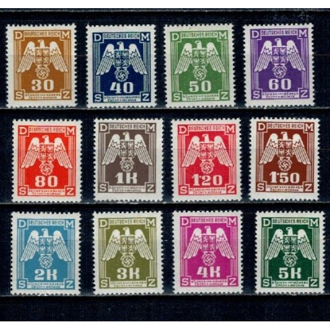 Bohemia & Moravia 1943 - Dienstmarken, serie neuzata Bohemia & Moravia 1943 - Dienstmarken, serie neuzata