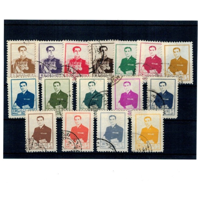 Iran 1954 - Uzuale Mohammad Reza Shah Pahlavi, personalități, serie stampilata Iran 1954 - Uzuale Mohammad Reza Shah Pahlavi, personalități, serie stampilata