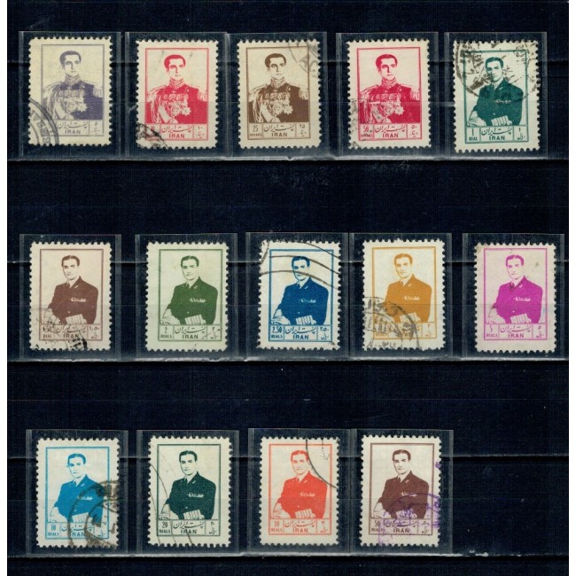 Iran 1955 - Uzuale Mohammad Reza Shah Pahlavi, personalități, serie stampilata Iran 1955 - Uzuale Mohammad Reza Shah Pahlavi, personalități, serie stampilata
