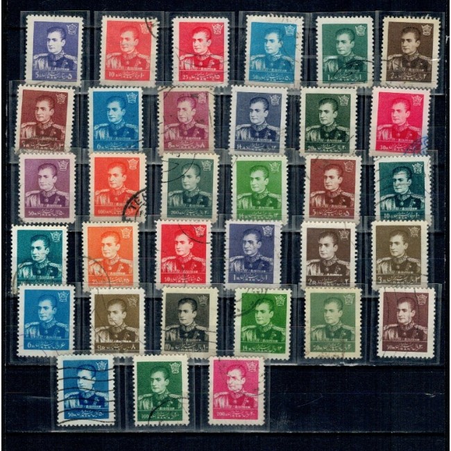 Iran 1958/1960 - Uzuale Mohammad Reza Shah Pahlavi, personalități, serie stampilata
