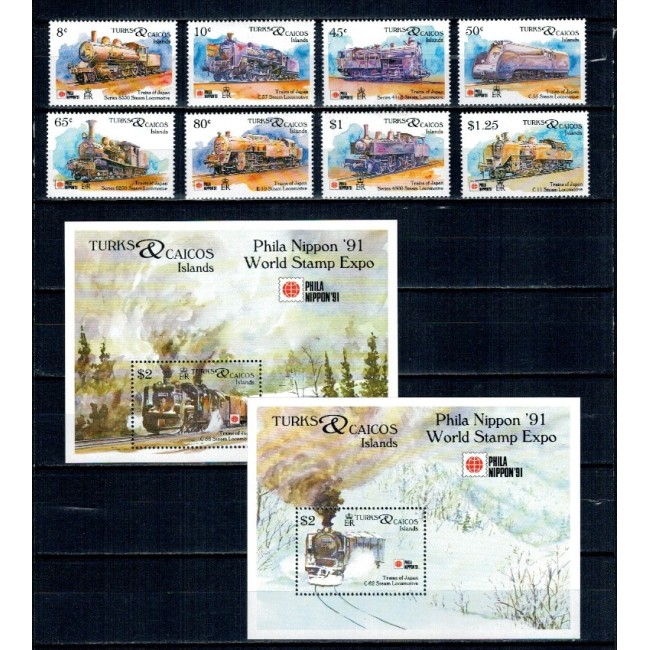 Trinidad Tobago 1991 - Locomotive, cai ferate, trenuri, serie si colite neuzate