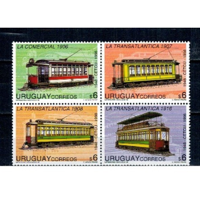 Uruguay 1998 - Tramvaie, cai ferate, serie neuzata Uruguay 1998 - Tramvaie, cai ferate, serie neuzata