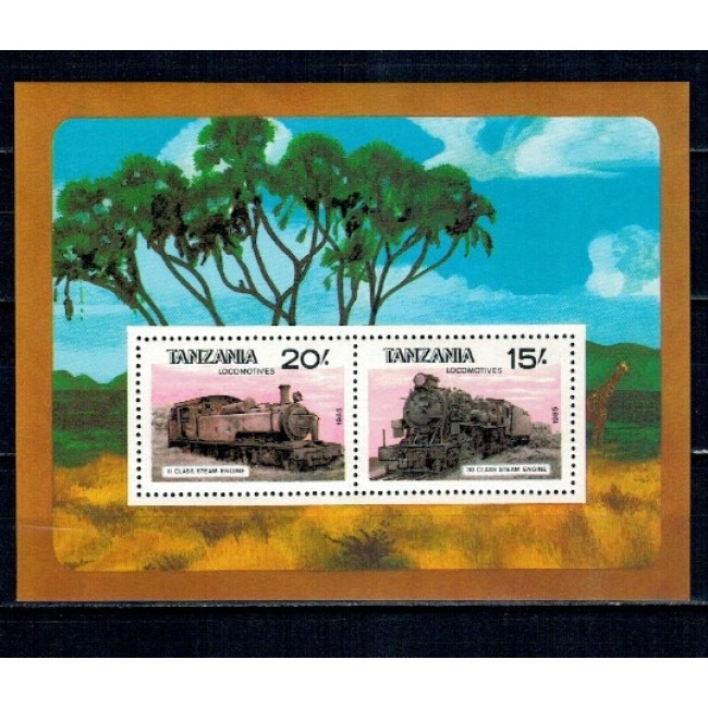 Tanzania 1985 - Locomotive, bloc neuzat Tanzania 1985 - Locomotive, bloc neuzat