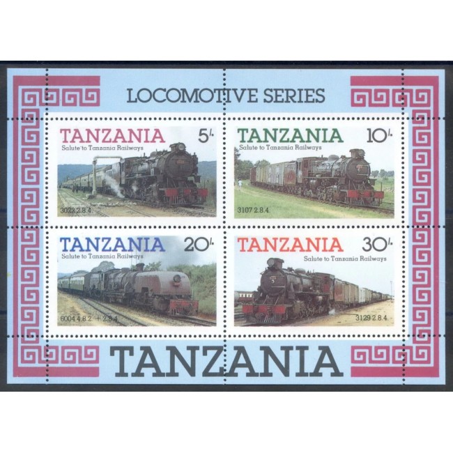 Tanzania 1985 - Locomotive, bloc neuzat Tanzania 1985 - Locomotive, bloc neuzat
