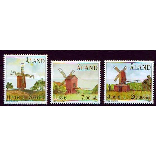 Aland (Finlanda) 2001 - Mori de vânt, serie neuzata Aland (Finlanda) 2001 - Mori de vânt, serie neuzata