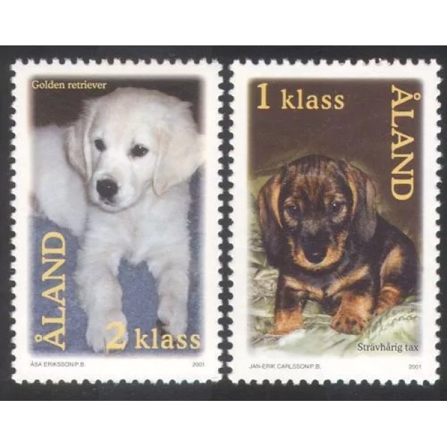 Aland (Finlanda) 2001 - Pui de animale domestice, câini, serie neuzata Aland (Finlanda) 2001 - Pui de animale domestice, câini, serie neuzata