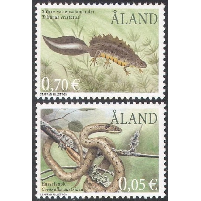 Aland (Finlanda) 2002 - Fauna, amfibieni si reptile, serie neuzata