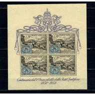 Vatican 1952 - Centenarul primului timbru emis de Statul Papal, bloc neuzat