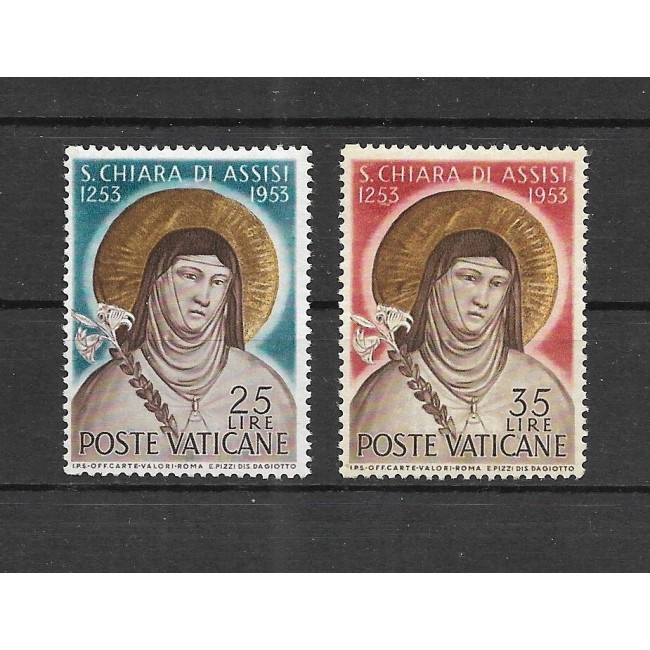Vatican 1953 - Sfânta Clara, serie neuzata Vatican 1953 - Sfânta Clara, serie neuzata