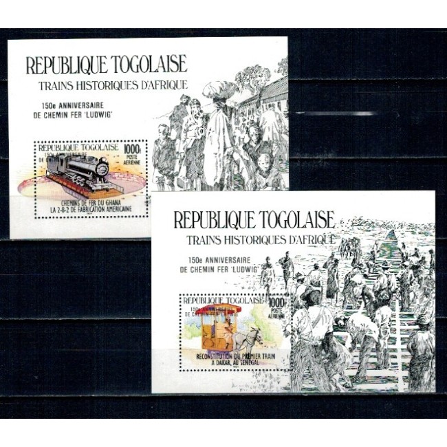 Togo 1985 - Locomotive, supratipar, colite neuzate Togo 1985 - Locomotive, supratipar, colite neuzate
