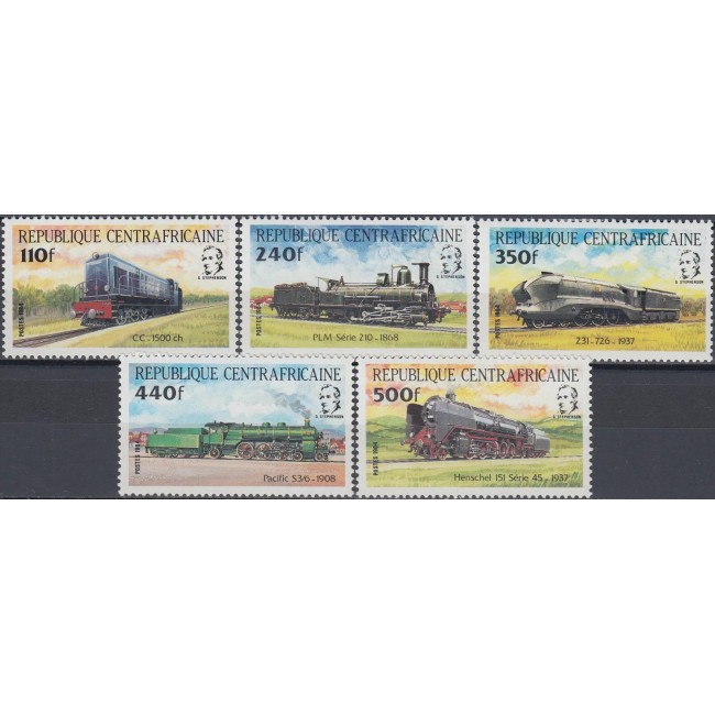 Centrafricaine Republic 1984 - Locomotive, trenuri, serie neuzata Centrafricaine Republic 1984 - Locomotive, trenuri, serie neuzata
