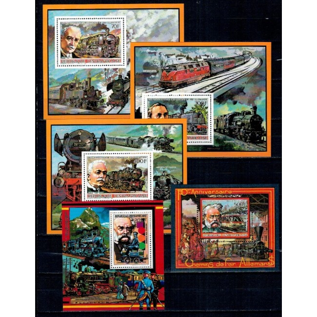 Centrafricaine Republic 1986 - Locomotive, serie colite neuzate Centrafricaine Republic 1986 - Locomotive, serie colite neuzate