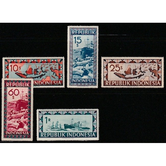Indonesia 1948 - Blocada olandeza, serie neuzata Indonesia 1948 - Blocada olandeza, serie neuzata