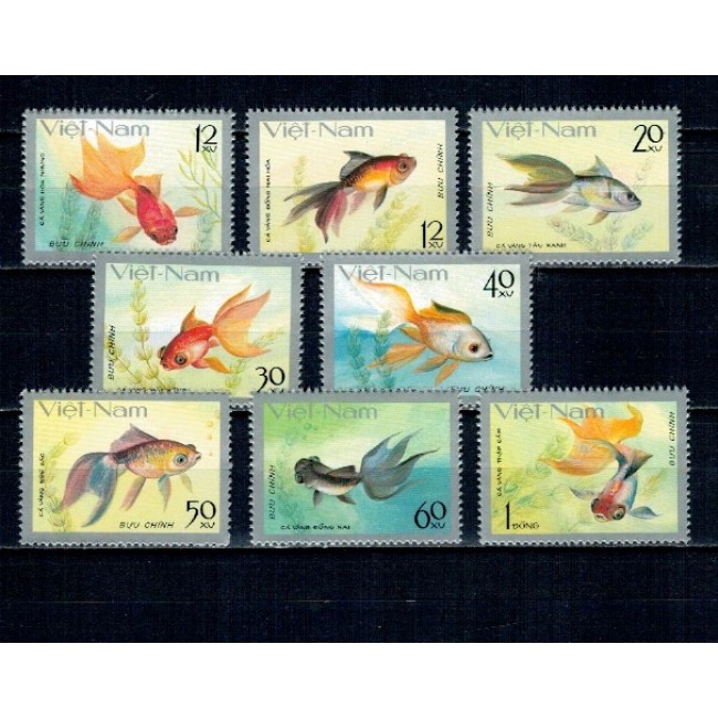 Vietnam 1977 - Pești, Goldfish, serie nestampilata Vietnam 1977 - Pești, Goldfish, serie nestampilata