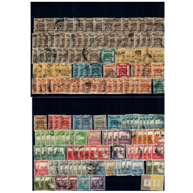Palestina 1921-1932 - Mandatul britanic, lot timbre stampilate, cu dubluri, si doua circulații Palestina 1921-1932 - Mandatul britanic, lot timbre stampilate, cu dubluri, si doua circulații