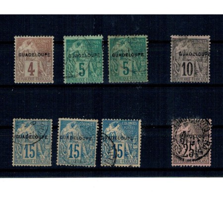 Guadeloupe, colonie franceza 1891 - Uzuale, supratipar pe Franța, stampilate Guadeloupe, colonie franceza 1891 - Uzuale, supratipar pe Franța, stampilate