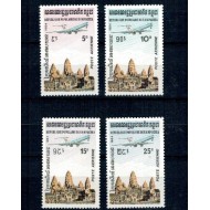 Cambodge 1984 - Angkor Wat, Posta Aeriana, avioane, serie neuzata