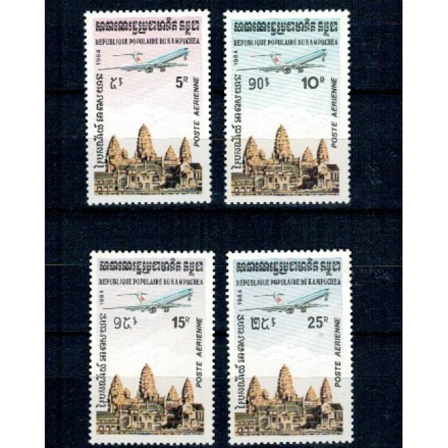 Cambodge 1984 - Angkor Wat, Posta Aeriana, avioane, serie neuzata Cambodge 1984 - Angkor Wat, Posta Aeriana, avioane, serie neuzata