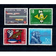 Elvetia 1959 - Aniversari, evenimente, transport, serie neuzata