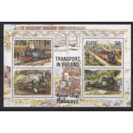 Irlanda 1995 - Cai ferate, transport, trenuri, bloc neuzat