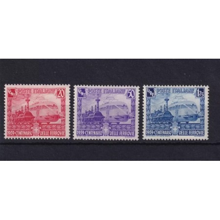Italia 1939 - Cai ferate, trenuri, serie neștampilata cu sarniere