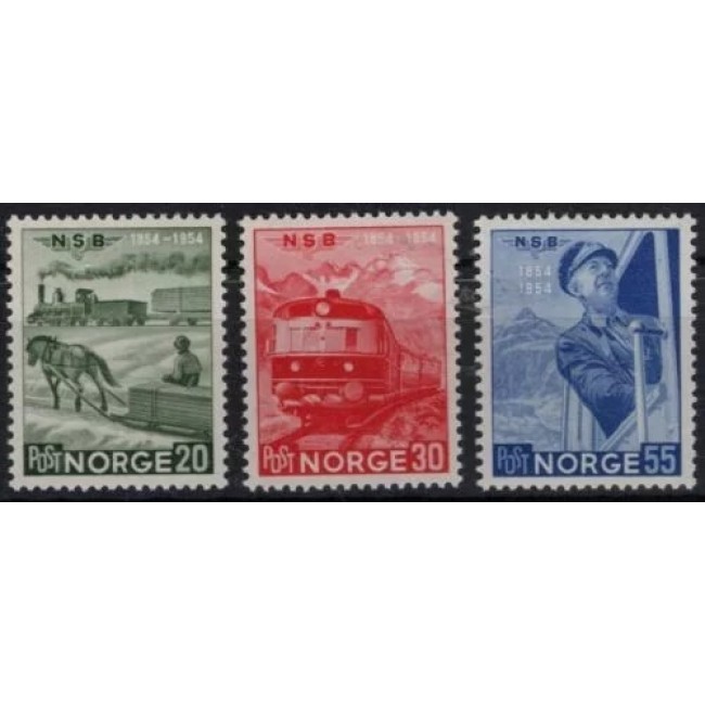 Norvegia 1954 - Cai ferate, trenuri, serie neuzata Norvegia 1954 - Cai ferate, trenuri, serie neuzata