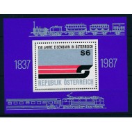 Austria 1987 - Aniversare caile ferate, trenuri, colita neuzata